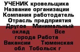 УЧЕНИК кровельщика › Название организации ­ Компания-работодатель › Отрасль предприятия ­ Другое › Минимальный оклад ­ 20 000 - Все города Работа » Вакансии   . Тюменская обл.,Тобольск г.